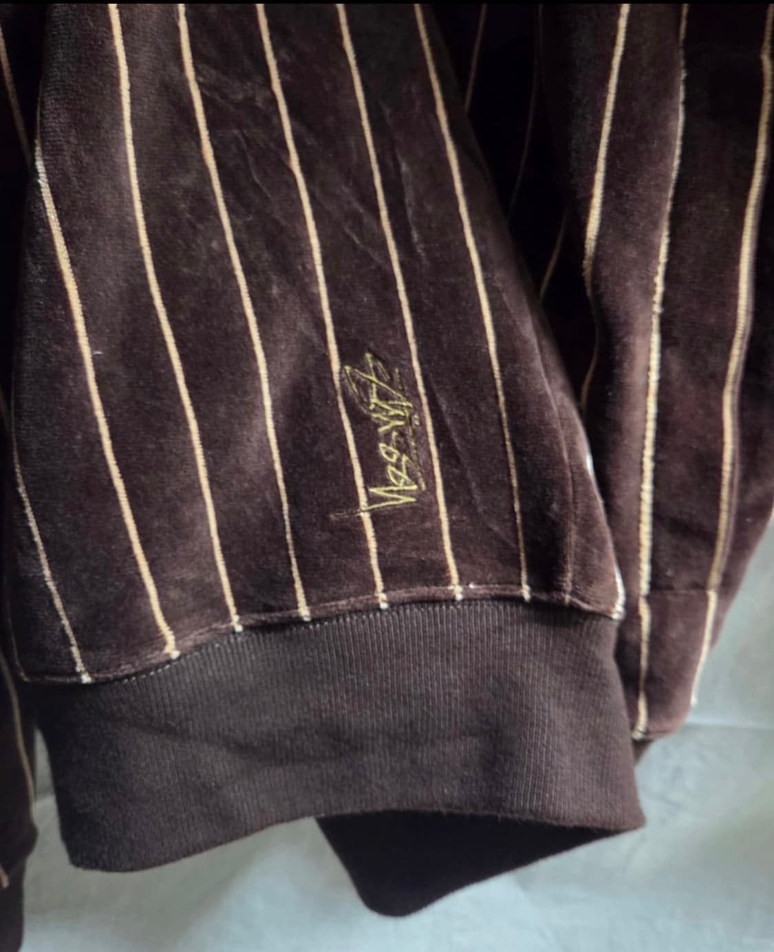 90s올드 스투시 재팬 벨루어 후드 집업 자켓M 상품이미지3