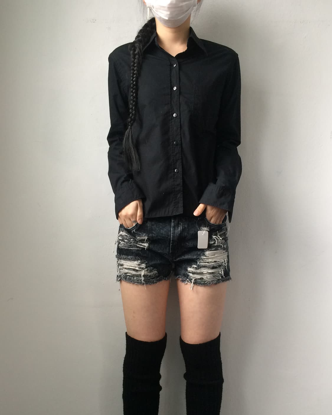 back pocket fur point Washing damage den 상품이미지6