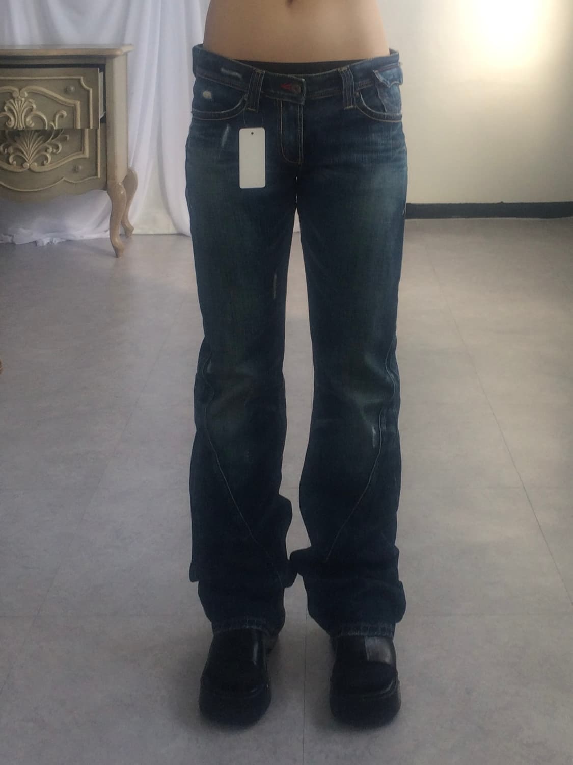 Line detail denim washing pants 상품이미지7