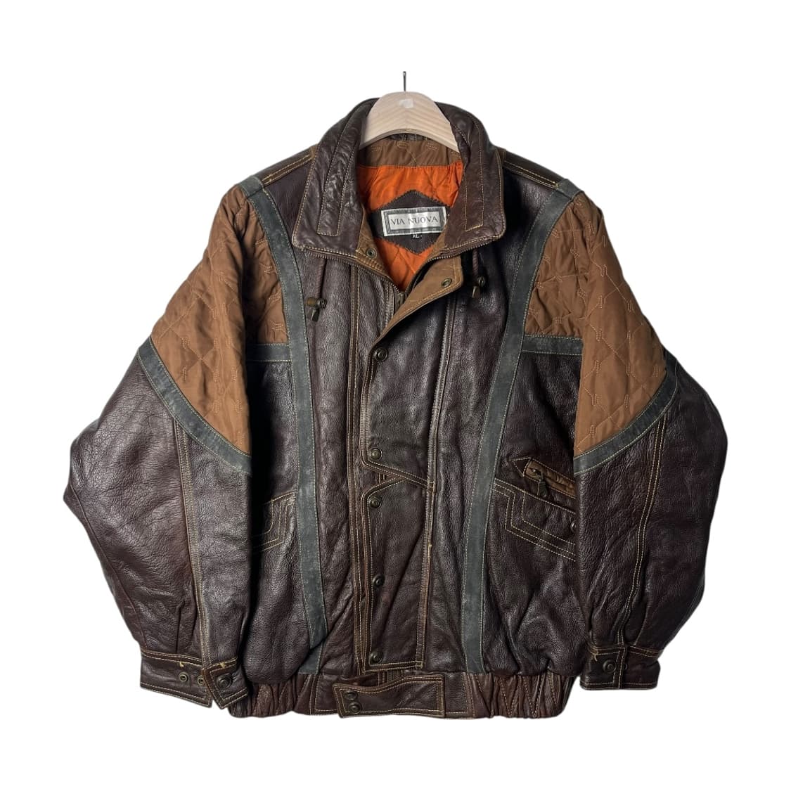 [Via Nuova Pelle] 카우스킨 레더 봄버자켓 상품이미지1