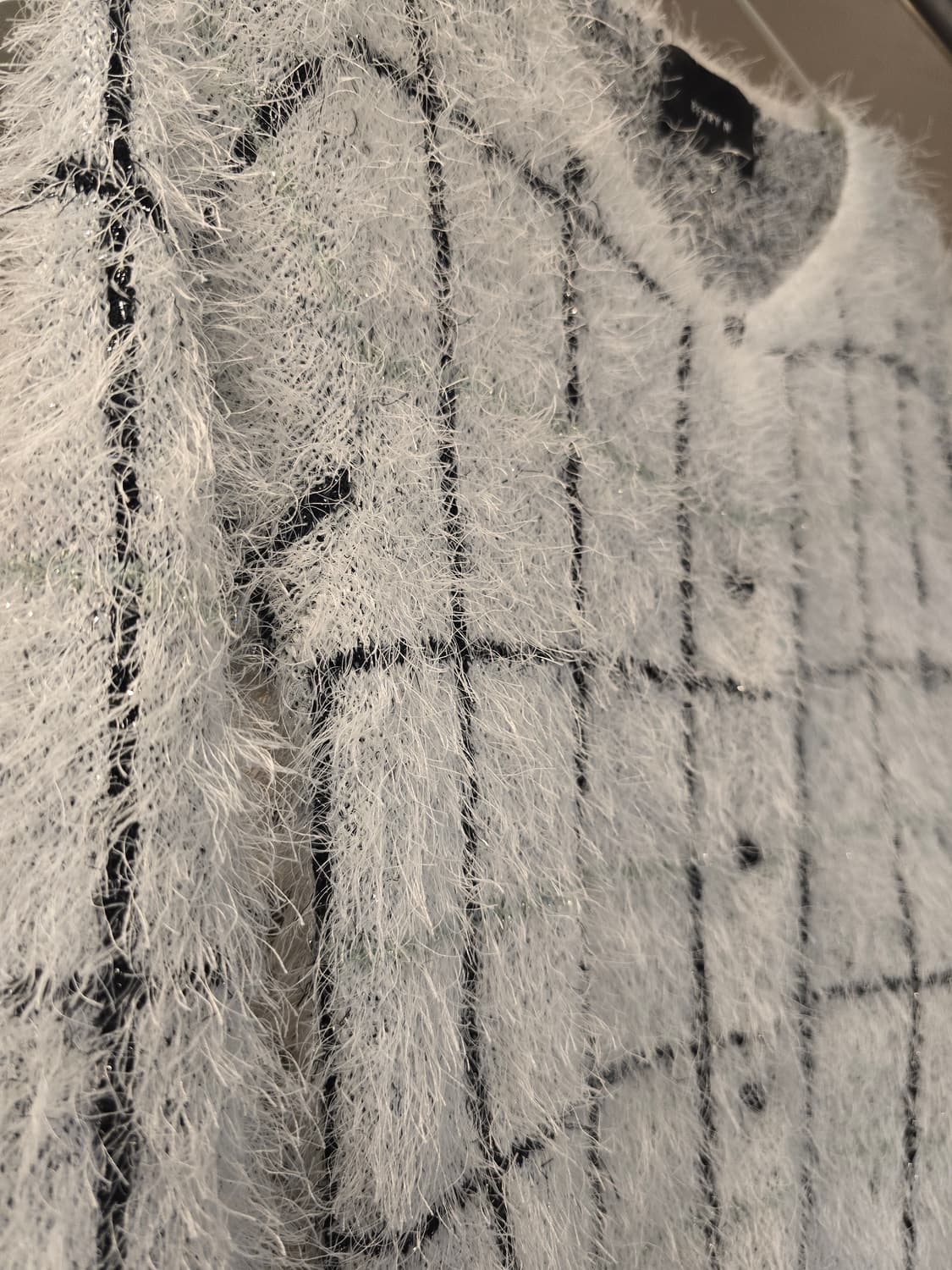 흰색 체크가디건 상품이미지3