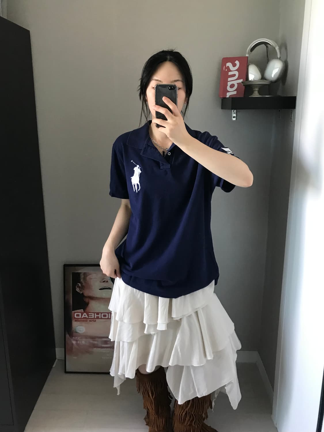 폴로 랄프로렌 빅포니 로고 네이비 카라티 상품이미지3