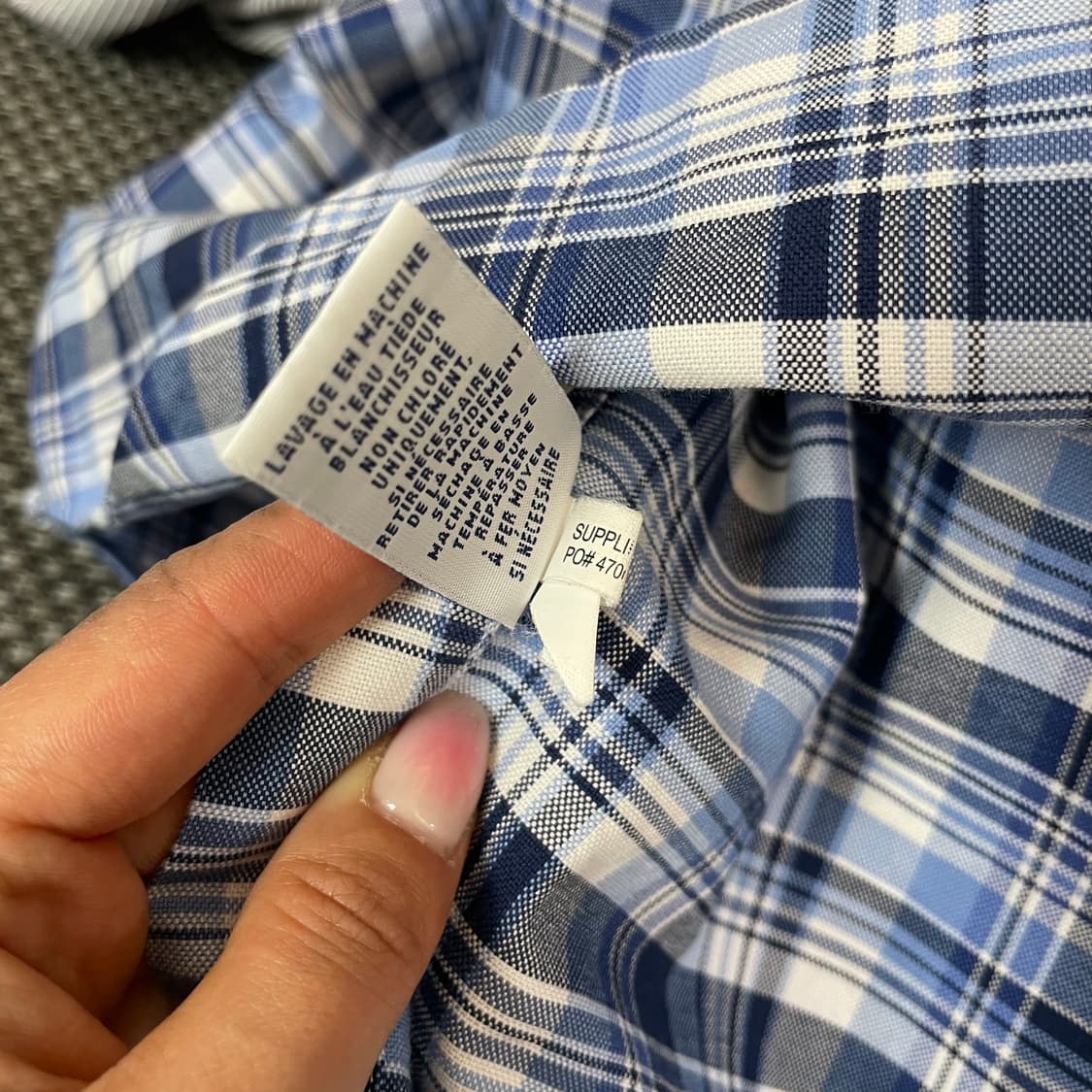 폴로랄프로렌 버튼다운 블루 체크셔츠 L 상품이미지5