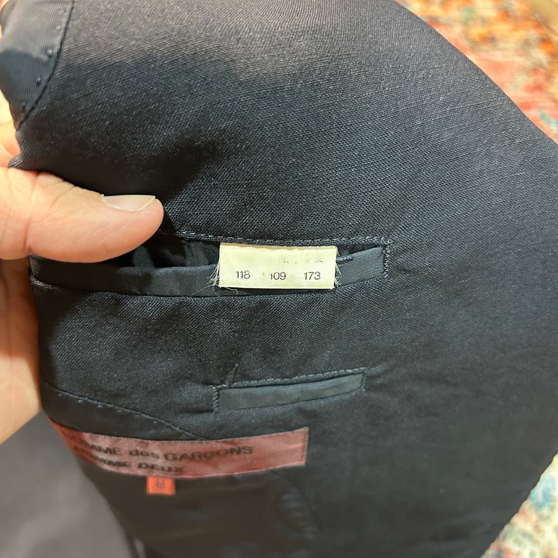 [L] 1998년 생산 꼼데가르송 옴므 듀스 울 모헤어 혼방 블레이저 상품이미지6