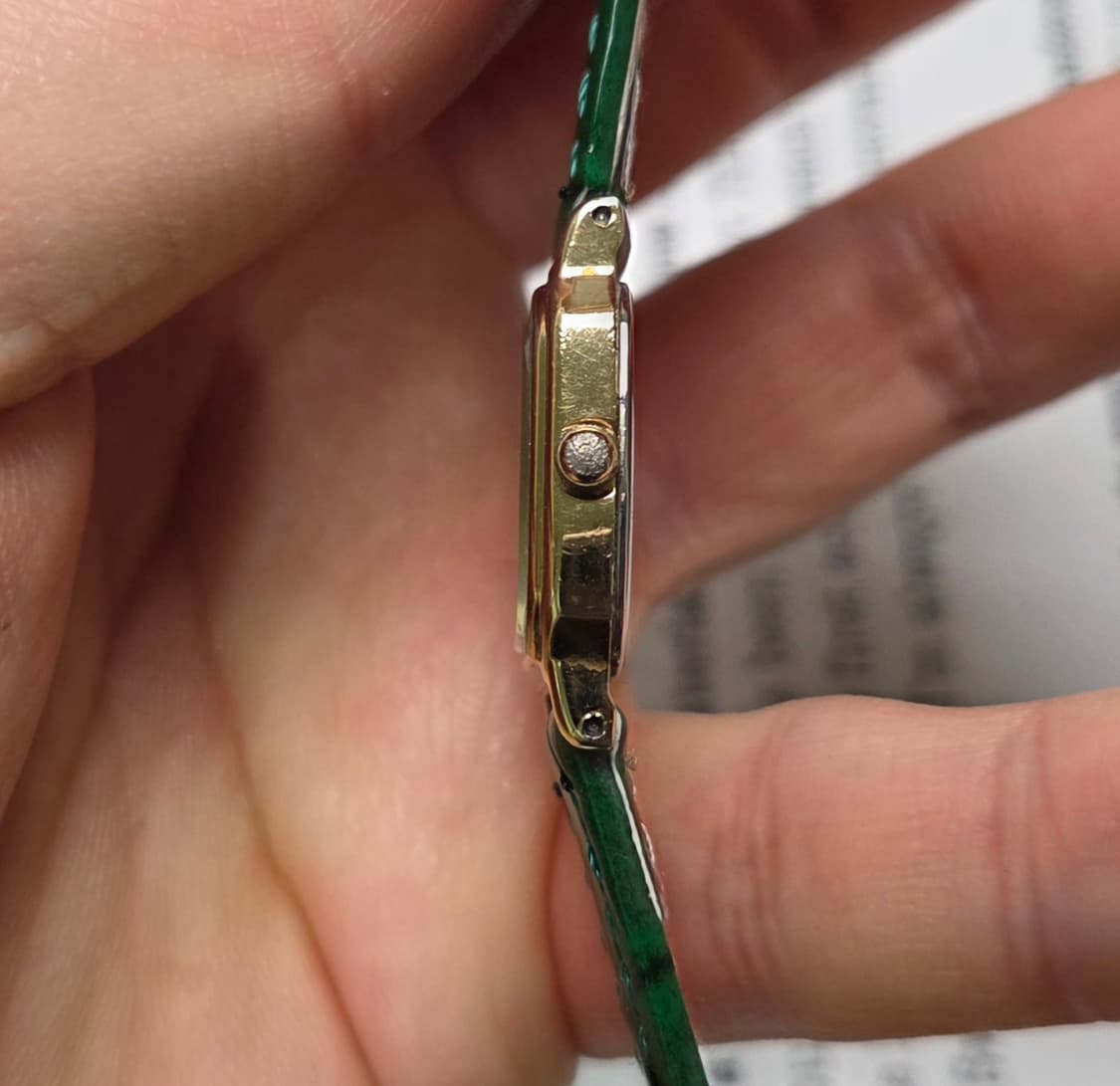 레어] 빈티지 세이코 미니탱크 희귀 투톤다이얼 칼침핸즈 슬림쿼츠 여성용  상품이미지6