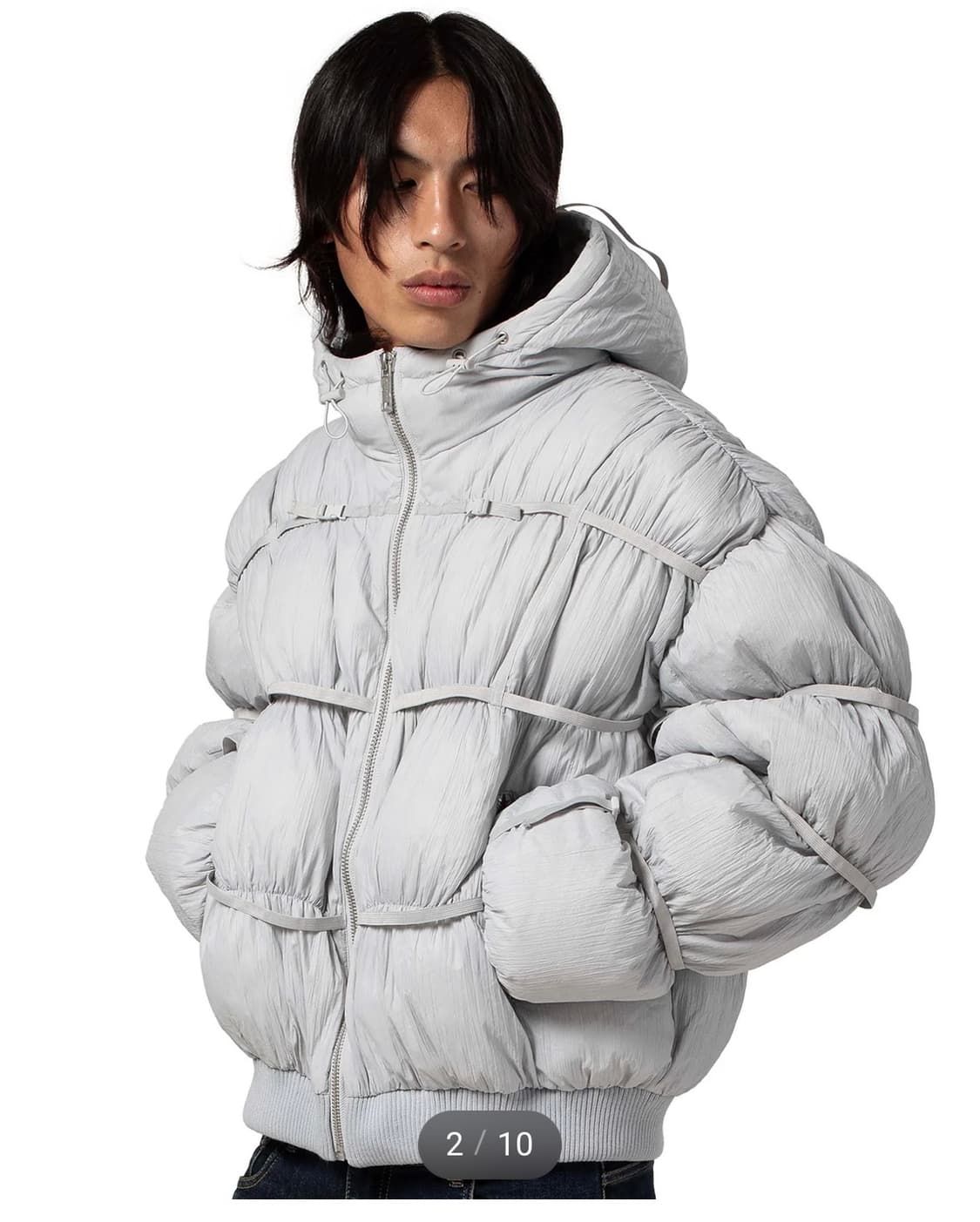 racerworldwide 레이서월드와이드 그레이 푸퍼 패딩 L사이즈 상품이미지3