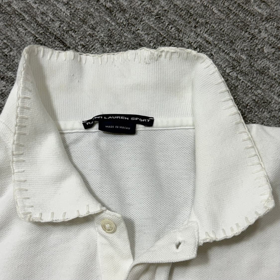 빈티지 폴로카라 반팔티 (White) | 스티치 커스텀제품 상품이미지7