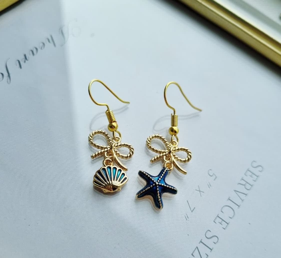 핸드메이드 새상품)조개 불가사리 귀걸이 상품이미지7