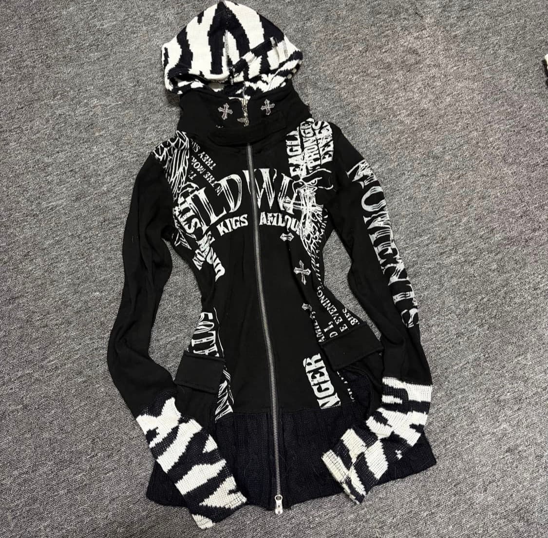 Glitz 글리츠 지브라 갸루 후드집업 상품이미지1