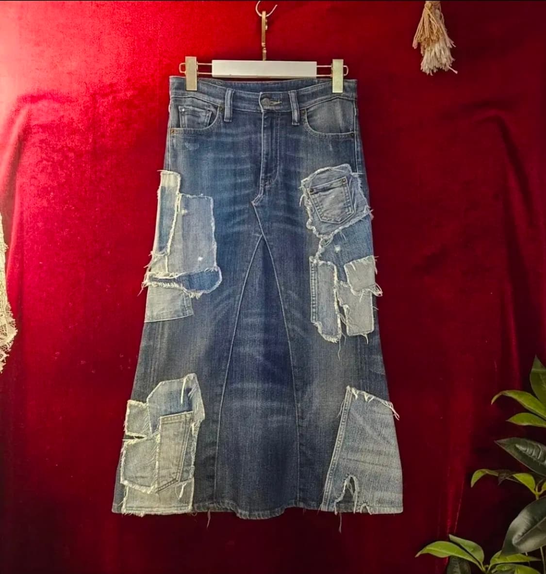 랄프로렌 포켓 덧뎀 데님 롱 스커트 25-26size 상품이미지1