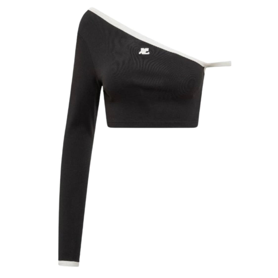 [윈터 착용]꾸레쥬 원 숄더 로고 크롭 롱슬리브 탑 상품이미지2