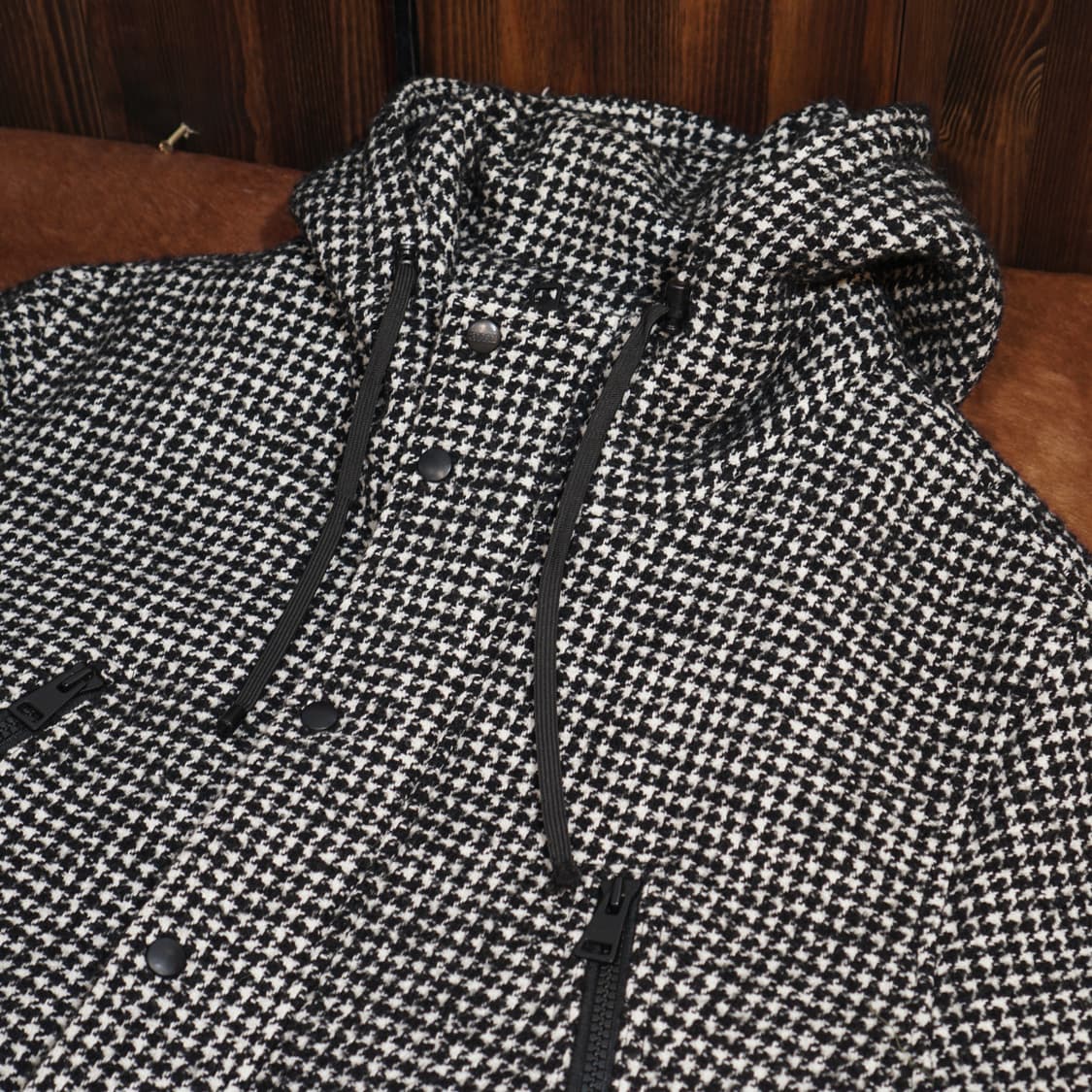 Ami 아미 하운드투스 체크 후드 코트 상품이미지7