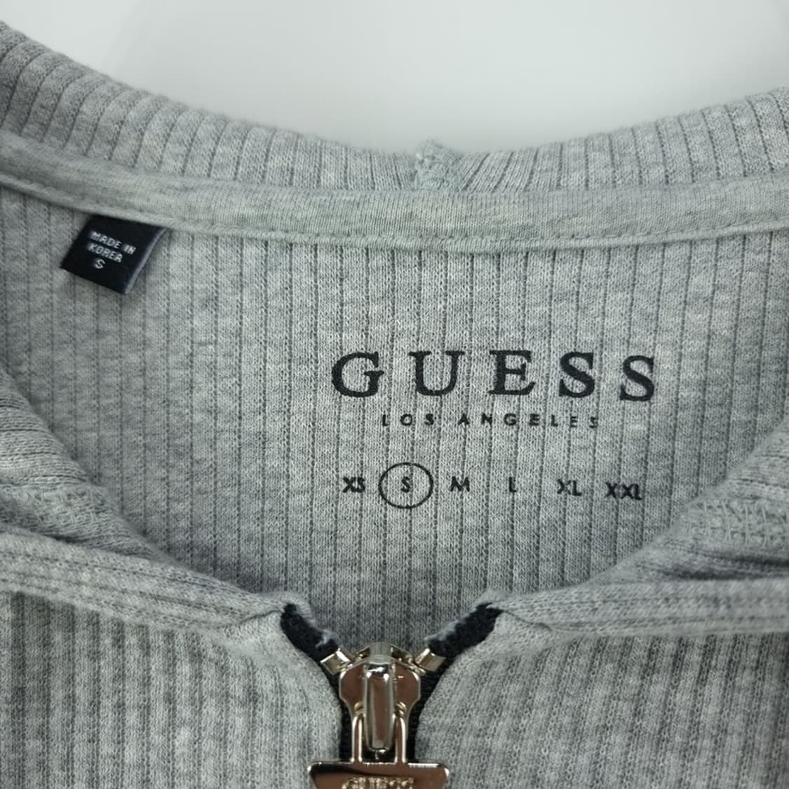 [게스] 비즈 하프집업 반집업 니트 후드티 그레이 M20087 상품이미지9