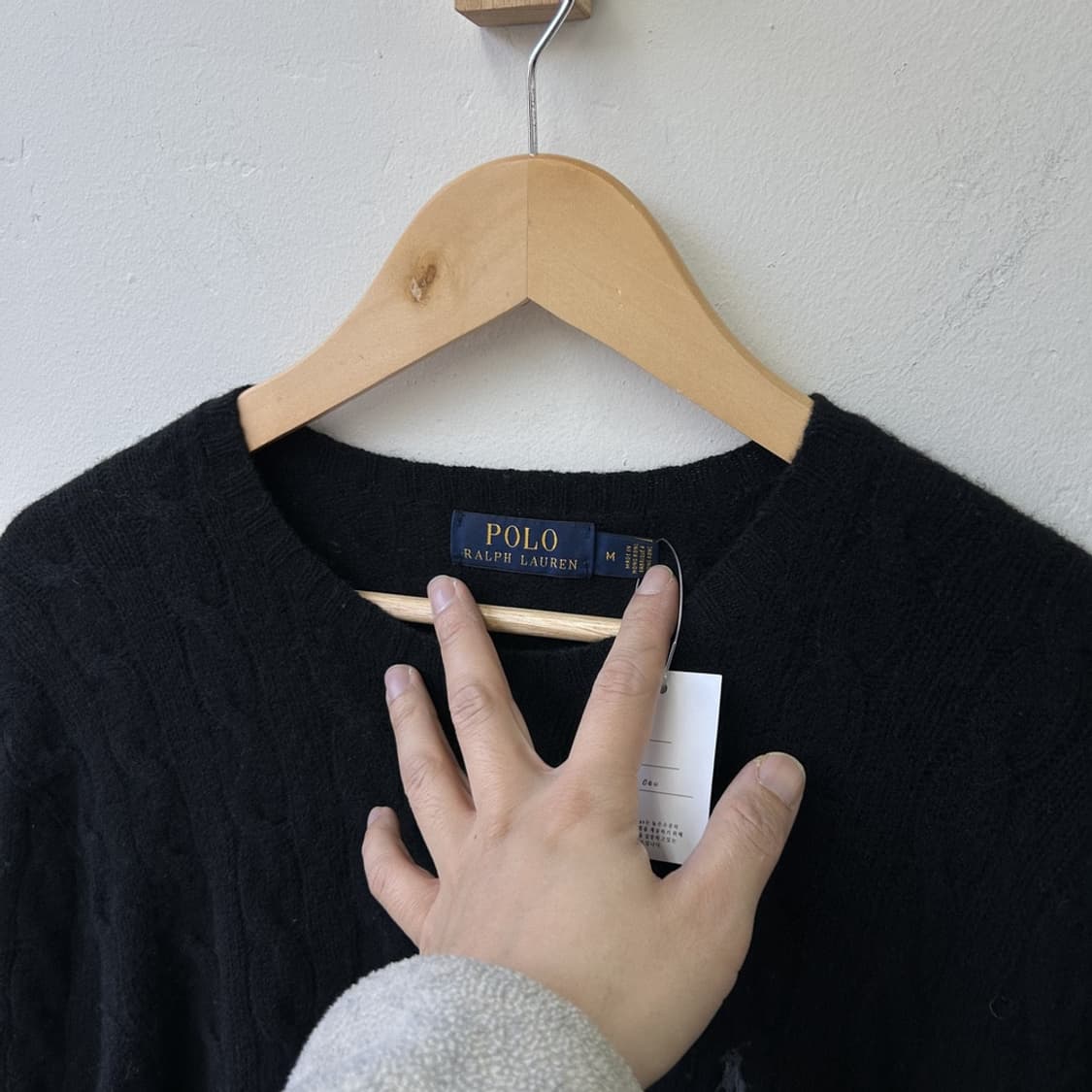 15828 - 폴로 랄프로렌 블랙 케이블 울 니트 (울 90% 캐시미어  상품이미지3