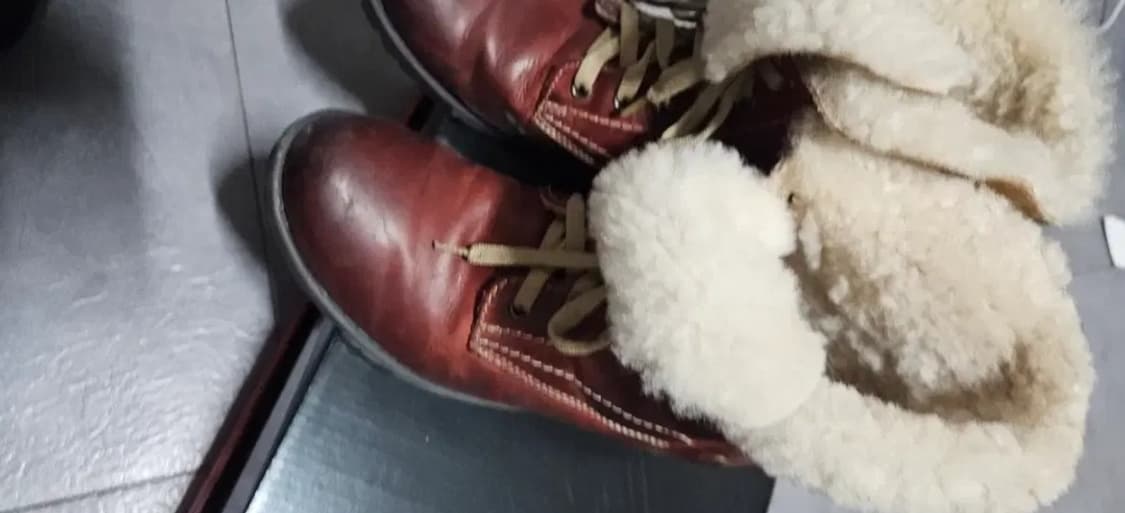 레드 브라운 양모 가죽부츠 37 상품이미지4