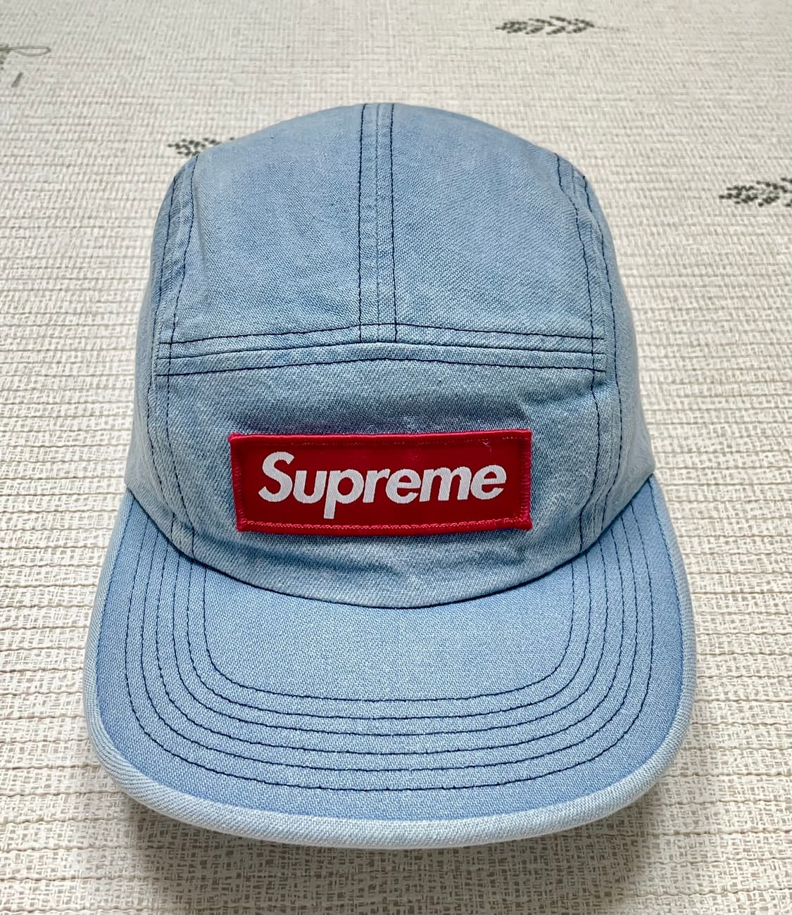 21fw 슈프림 워시드 치노 트윌 캠프캡 데님 상품이미지1