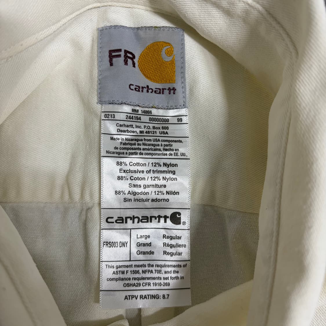 칼하트 FR 워크 셔츠 상품이미지3