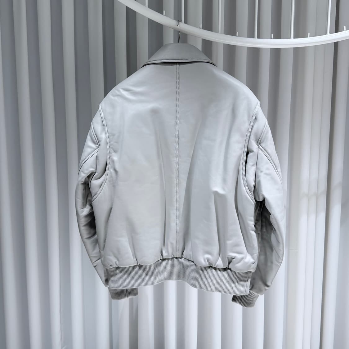 (A+/50) / 솔리드옴므 양가죽 램스킨 레더 MA1 블루종 봄버 자켓 상품이미지7