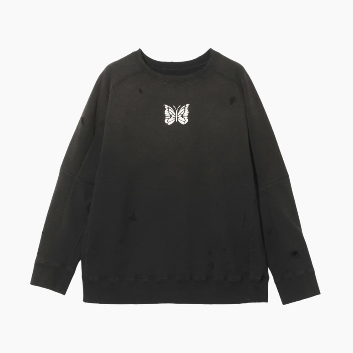 S M 니들스 테리 스웻셔츠 크루넥 블랙 미개봉 판매 상품이미지1