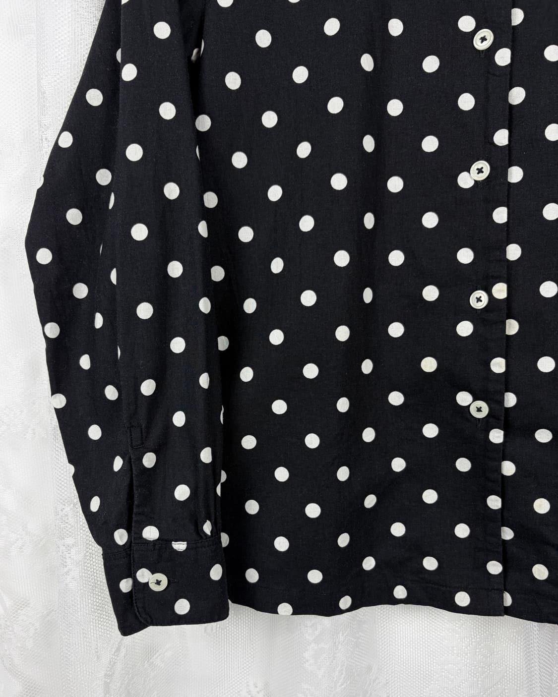 Sunny Clouds Dot Round Collar Blouse 상품이미지3