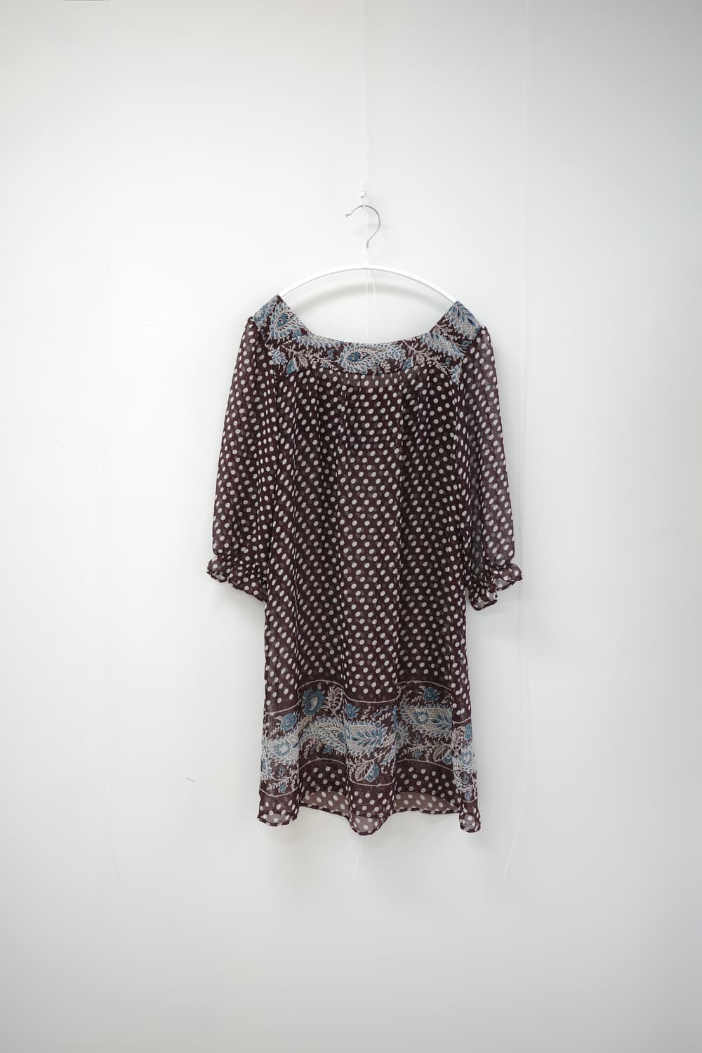 Winebrown dot blouse 상품이미지6