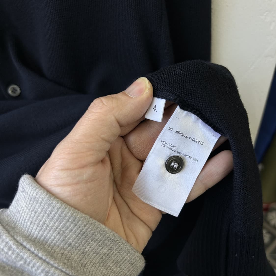 15987 - 톰브라운 카라 4선 울 니트 (울 100%) 상품이미지4