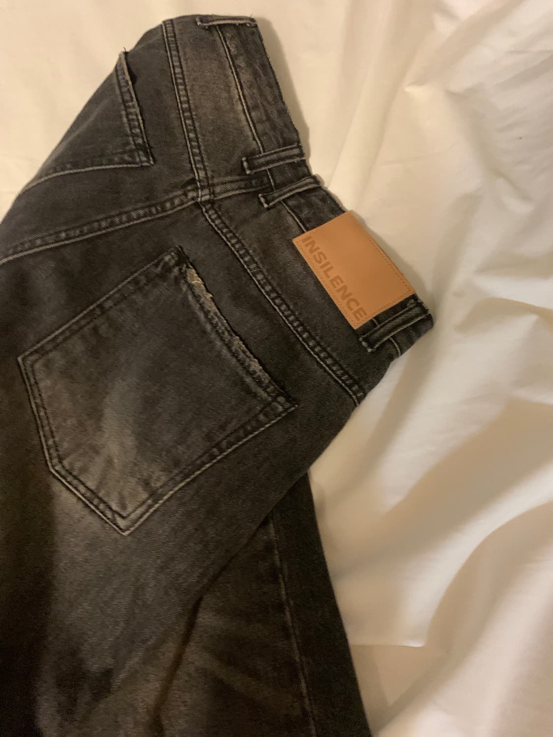 인사일런스 우먼 로우웨이스트 와이드데님2 다크그레이 상품이미지5