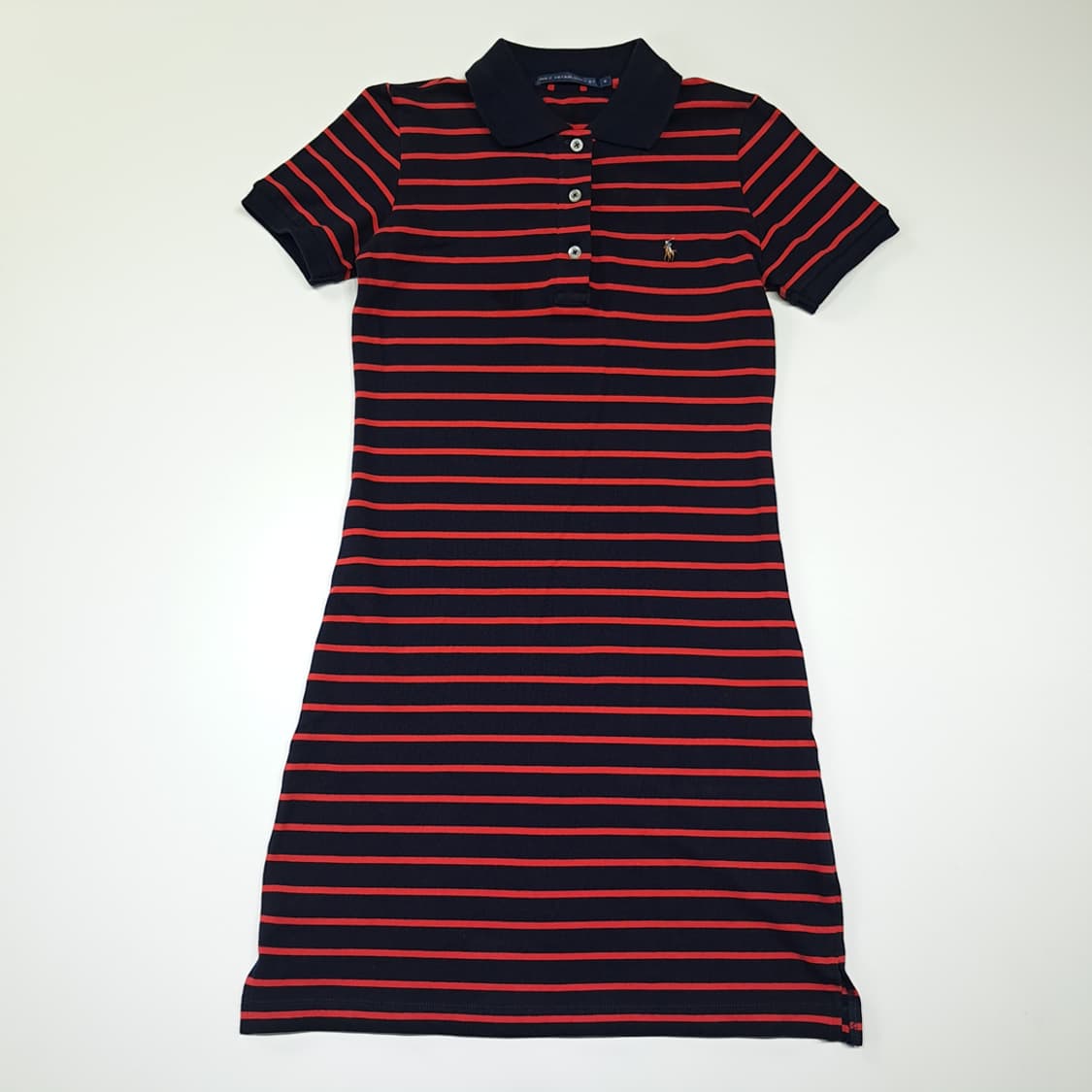 CK119 S 폴로 스트라이프 네이비 레드 카라 원피스 상품이미지1