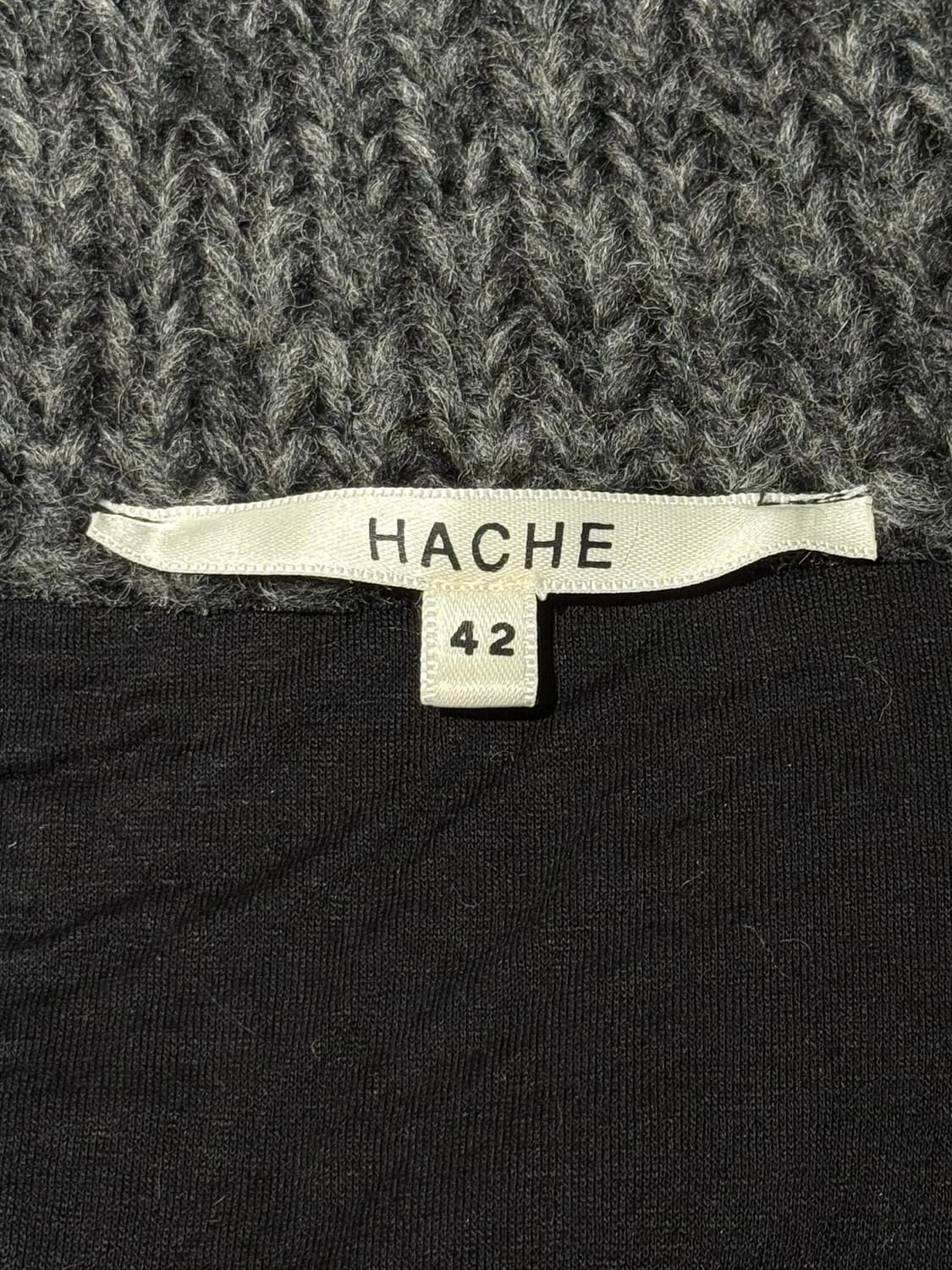 하쉬 차콜 울 혼방 청키 니트 집업 상품이미지7