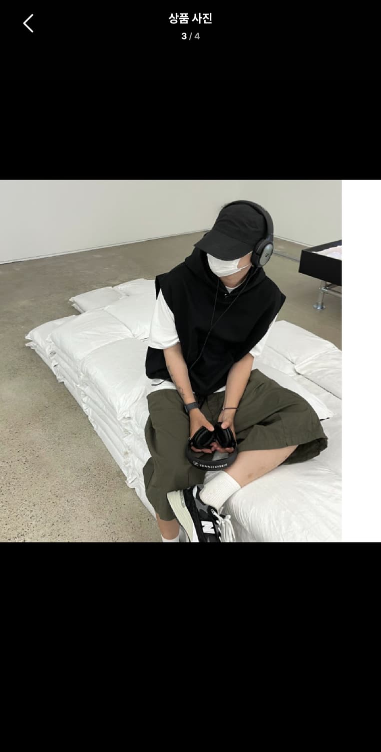 Free / 블랙 ) 디서먼트 스웨트 후드 베스트 상품이미지3