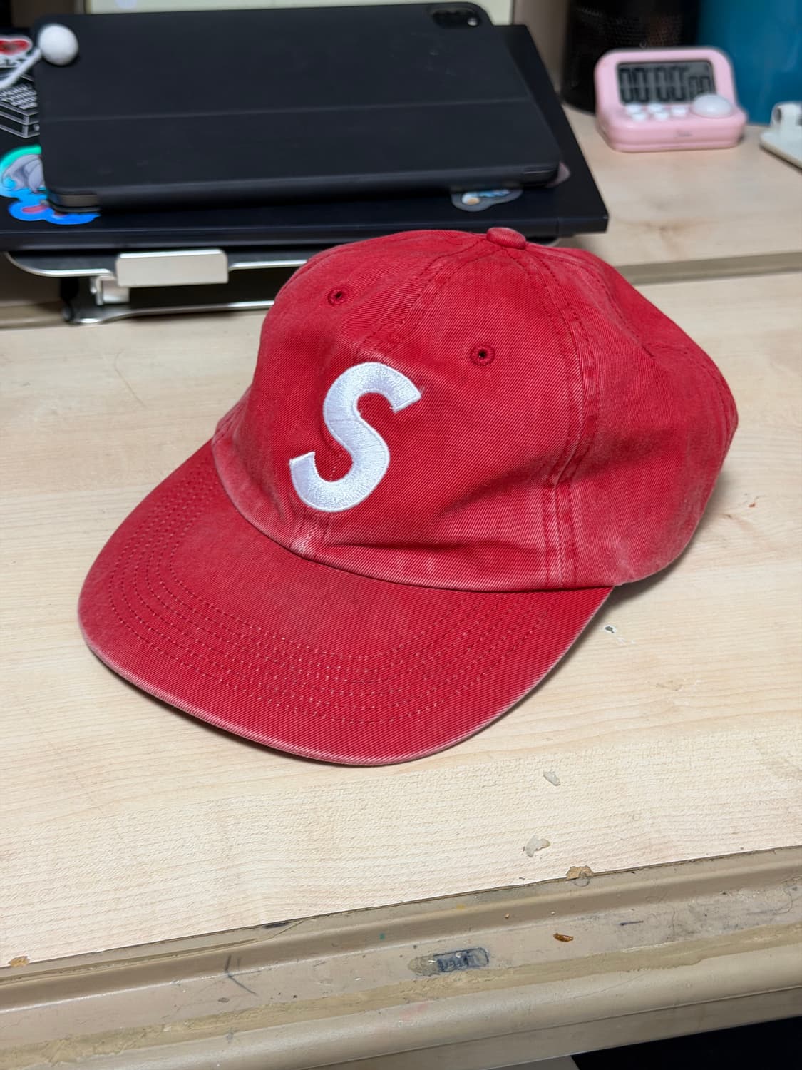 슈프림 S로고 6패널 볼캡 레드 상품이미지1