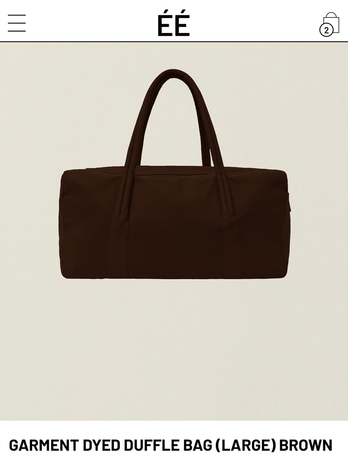 EE GARMENT DYEDDUFFLE BAG (LARGE)BROWN 상품이미지1