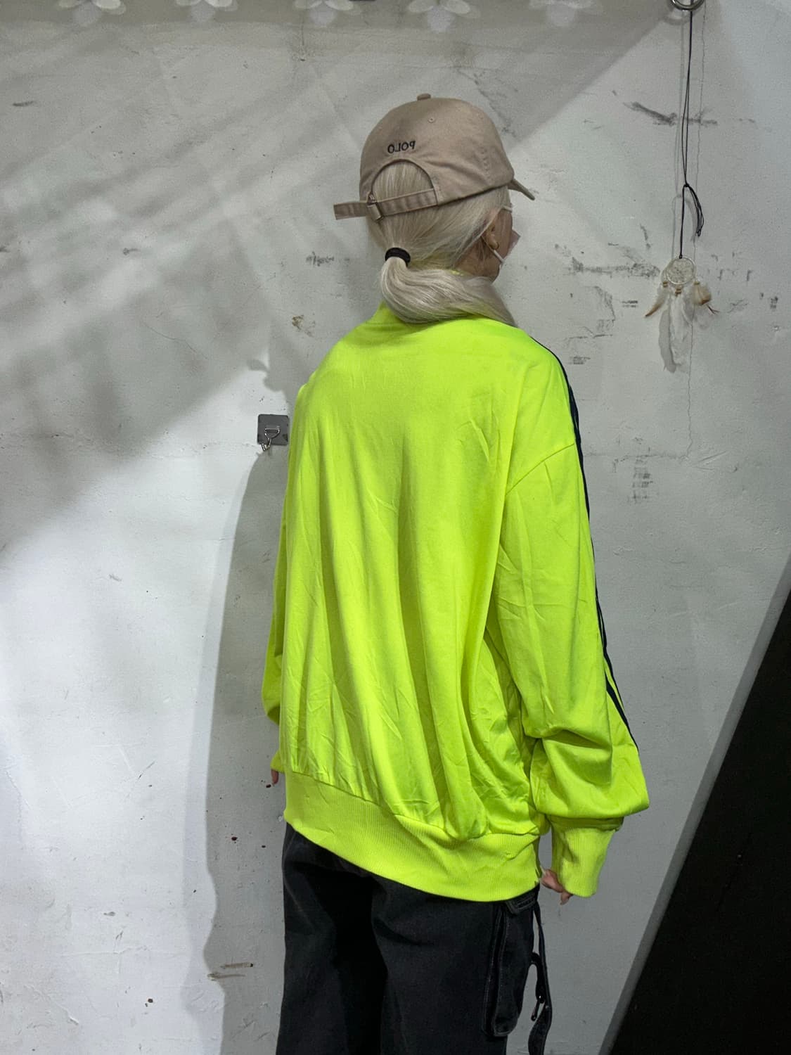 아디다스 일본판 라임 네온 블랙 삼선 오버핏 파이어버드 트랙탑 져지 L 상품이미지3