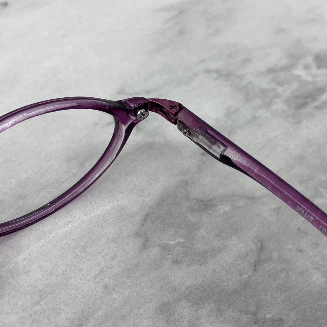 C79 KNIT 퍼플 클리어 긱시크 오벌 뿔테 안경 상품이미지3