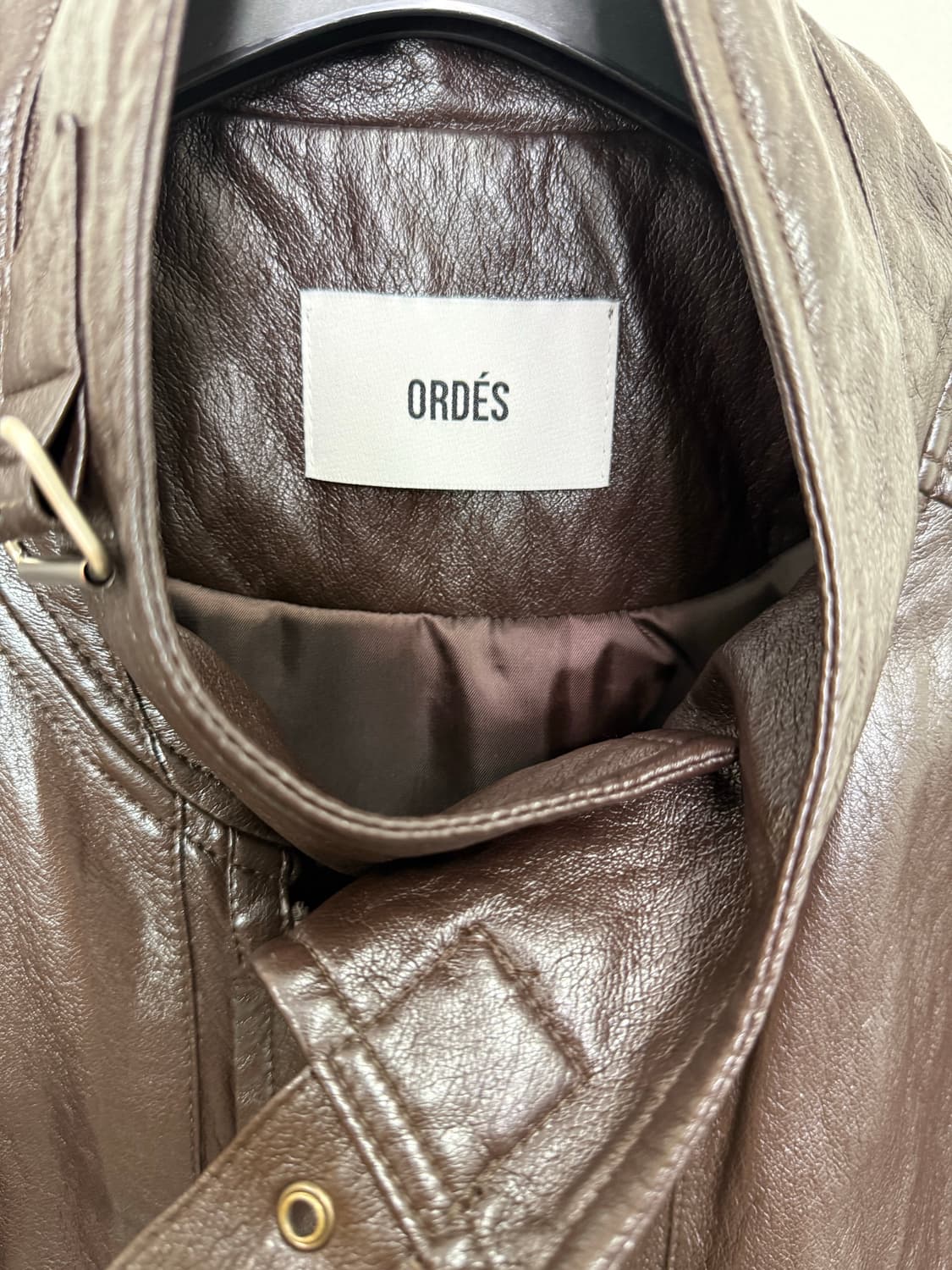 ordes 오데스 빈티지 하이넥 레더 자켓 상품이미지7