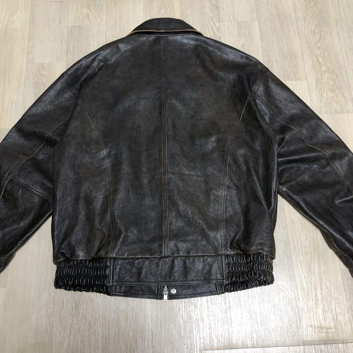 (XXL) 도프 제이슨 프리미엄 램스킨 베지터블 컷오프 커브드 보머 자켓 상품이미지10