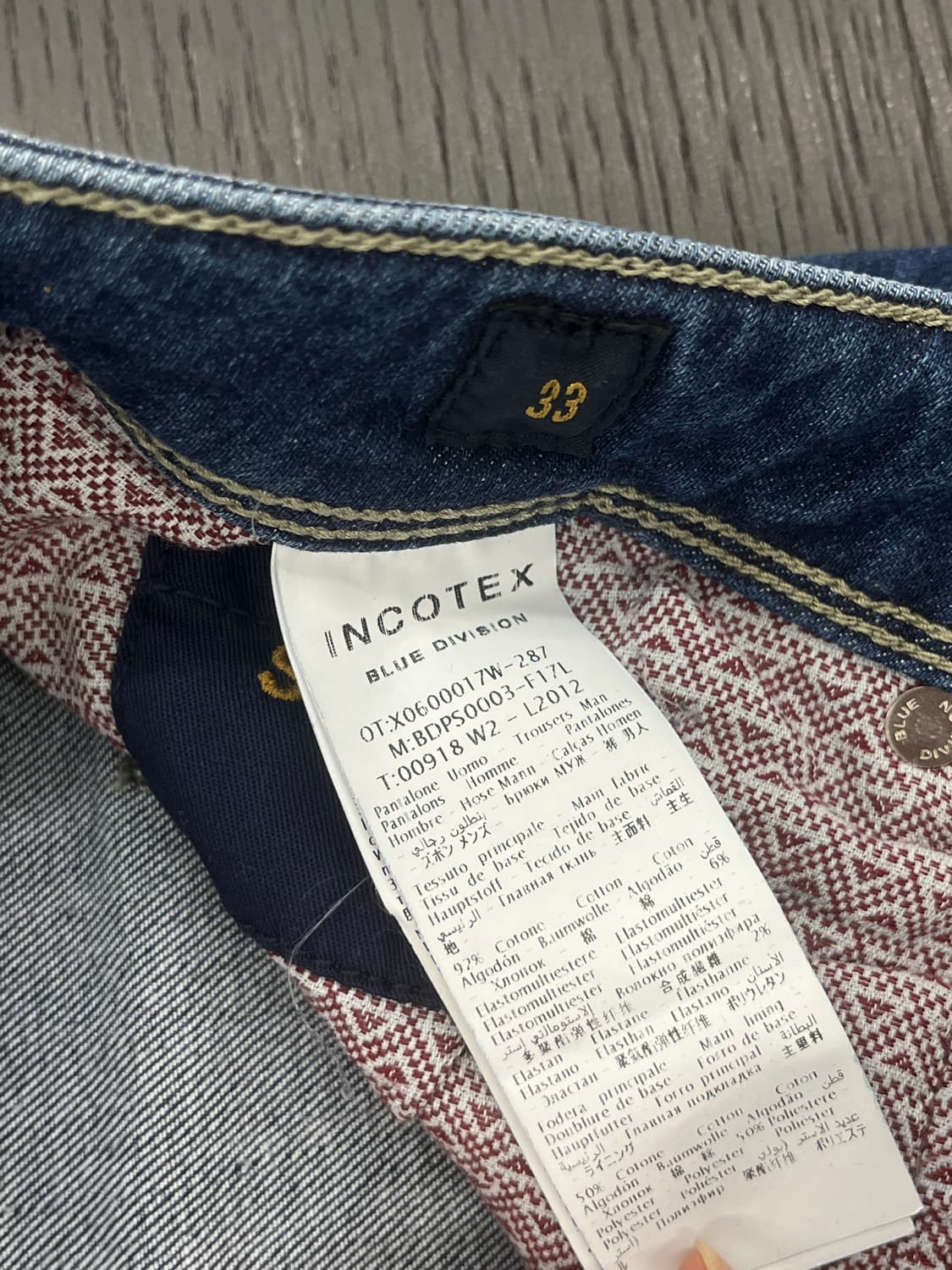 인코텍스 블루디비전 데님 진 33 미드블루 (새상품) 상품이미지5