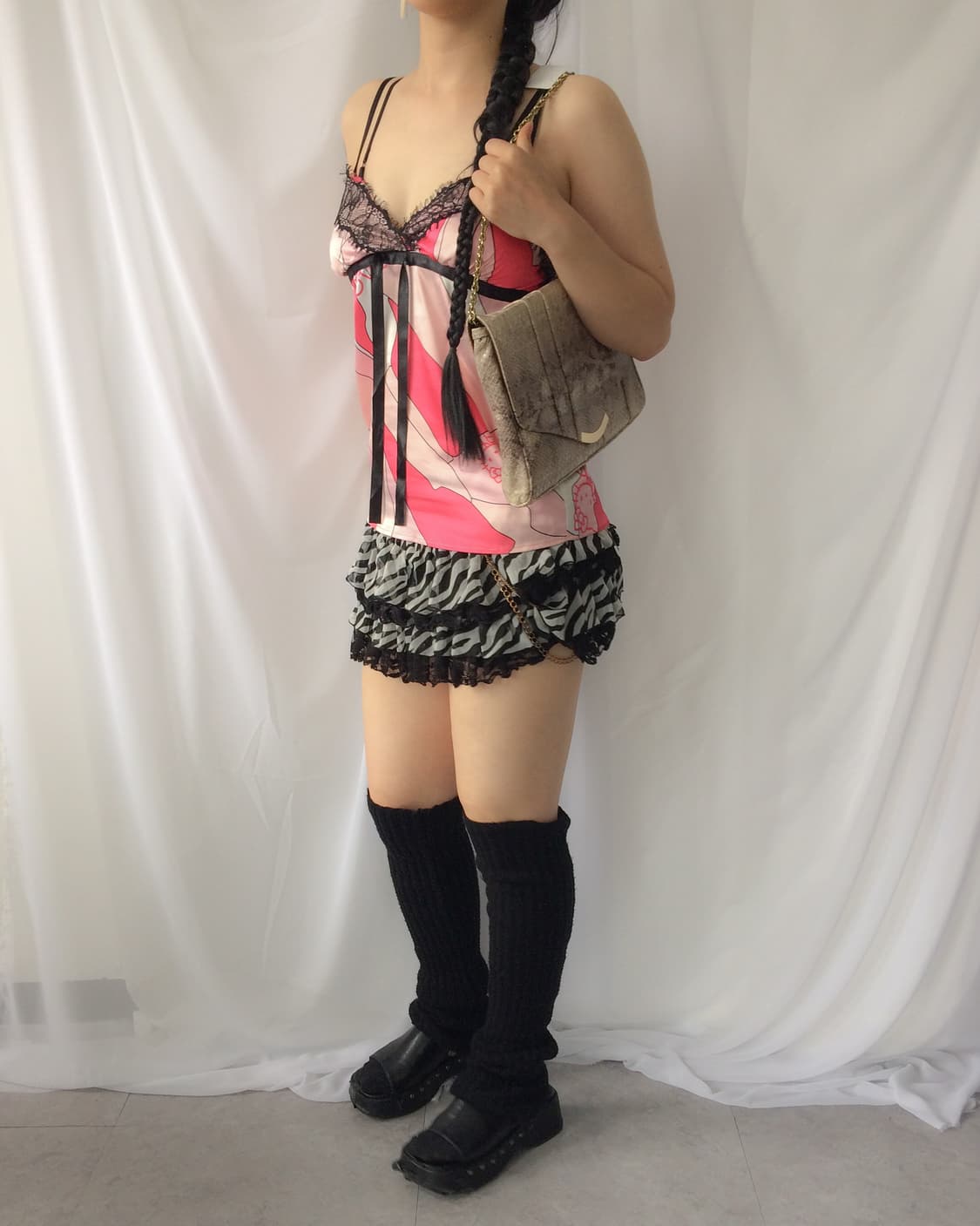 kitty point lace trimming corset sleevel 상품이미지7