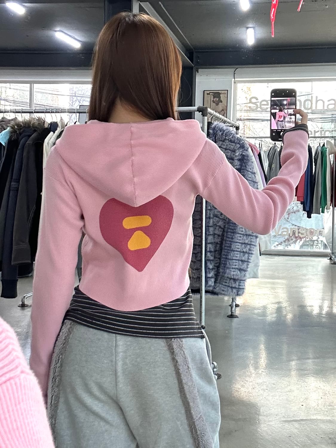 베이프 Apee 하트백로고 스타자수 투웨이니트집업 상품이미지1