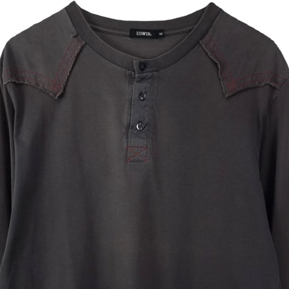 [에드윈] 빈티지 요크 헨리넥 롱슬리브 긴팔티 챠콜 M19734 상품이미지4