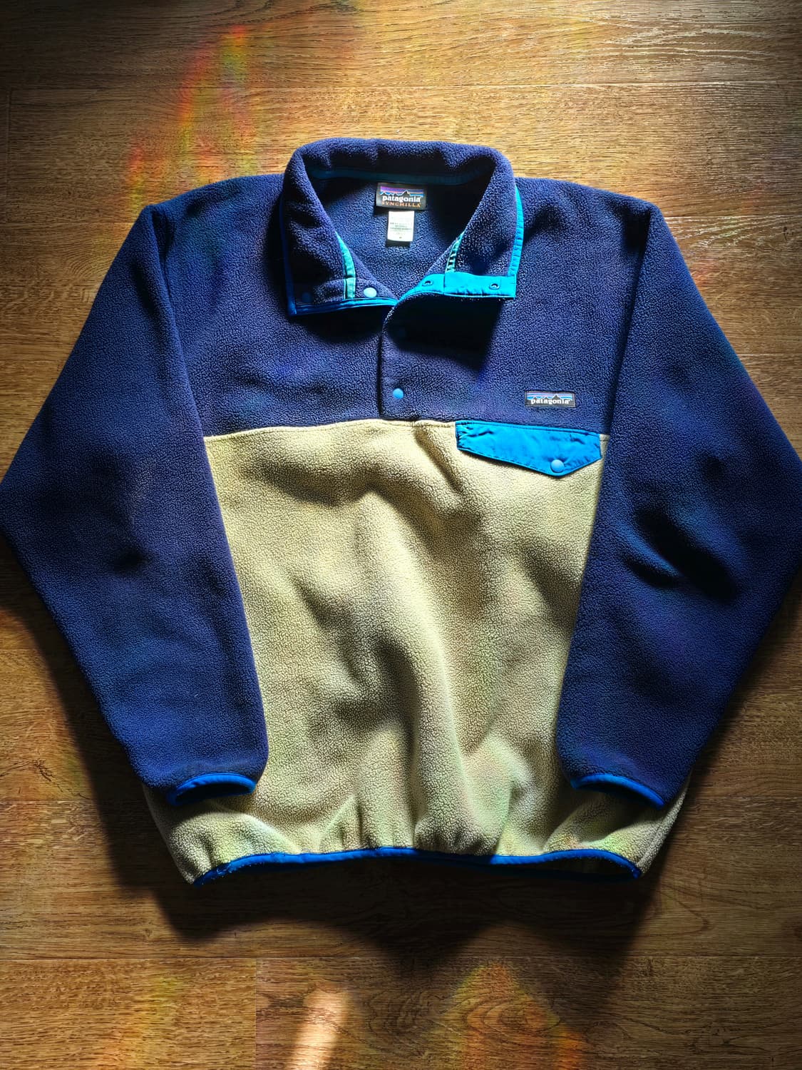 파타고니아 신칠라 스냅티 베이지 네이비 M 헤비웨이트 상품이미지2