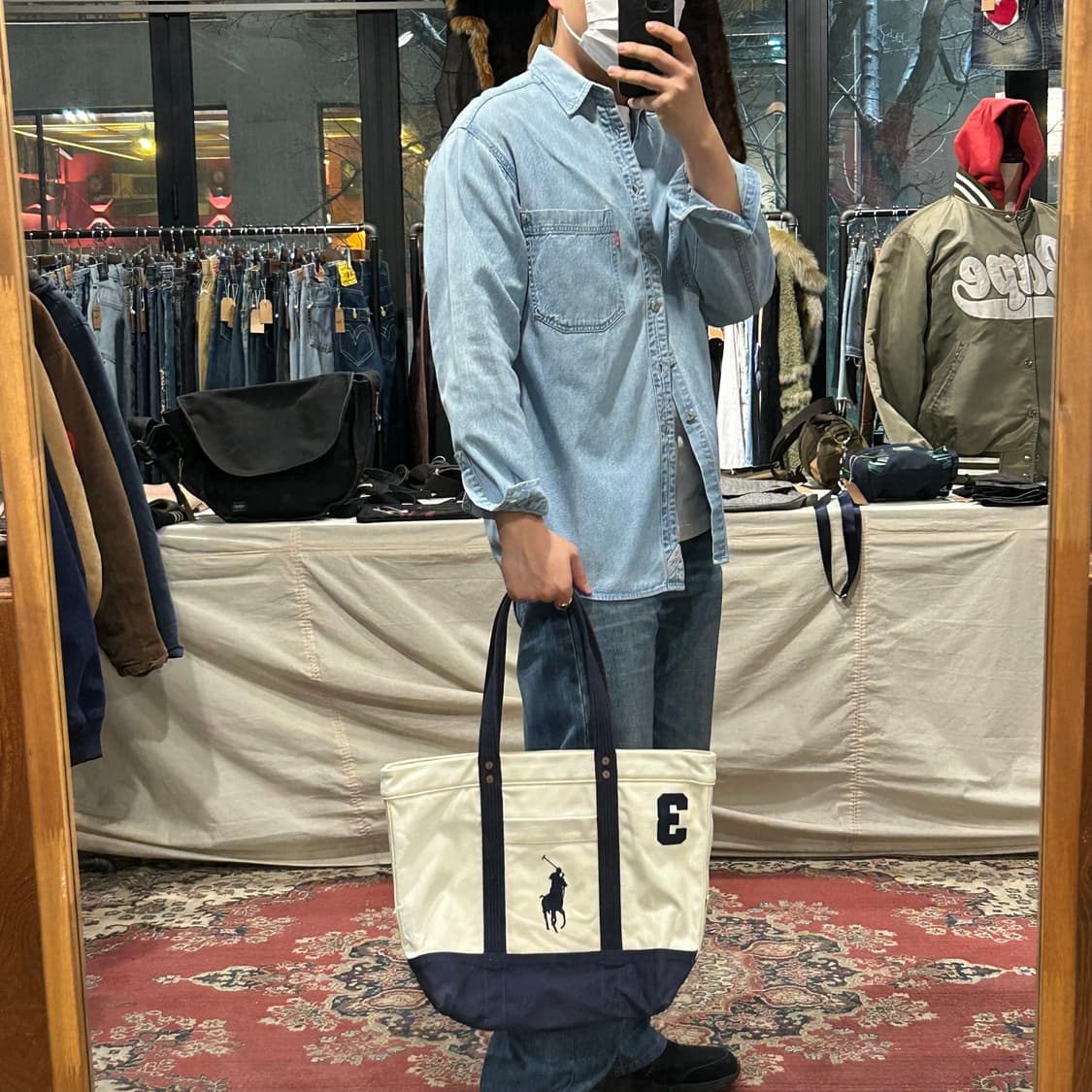 폴로 랄프로렌 빅포니 캔버스 토트백 숄더백 상품이미지9