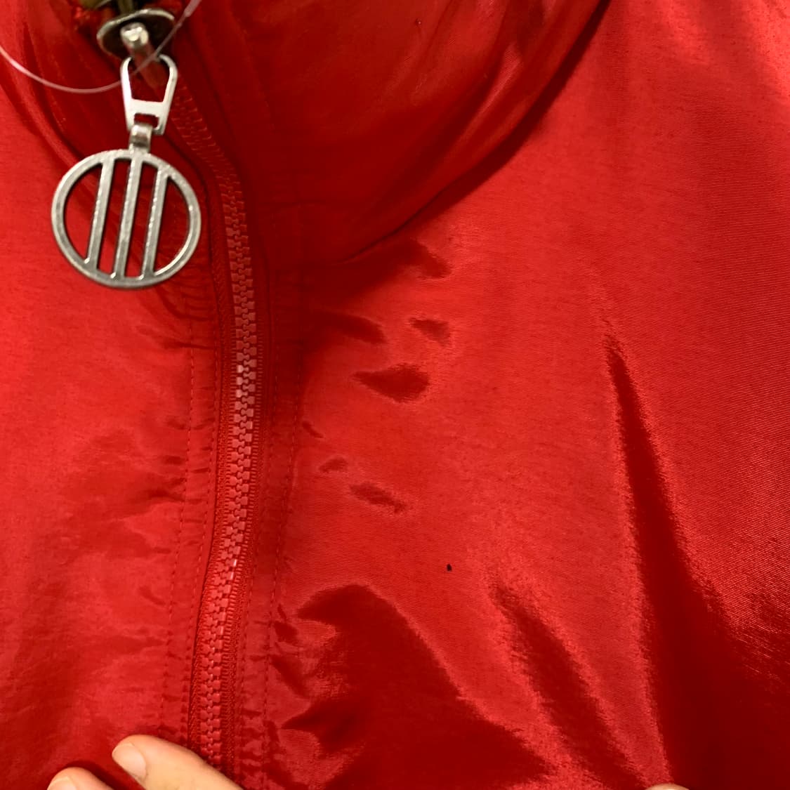 아디다스 올드스쿨 바람막이 레드/네이비 100 오버핏 빈티지 점퍼 상품이미지3