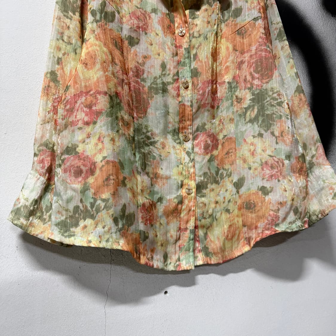 VTG 빈티지 뮤트톤 플로럴 패턴 블라우스 셔츠 상품이미지4
