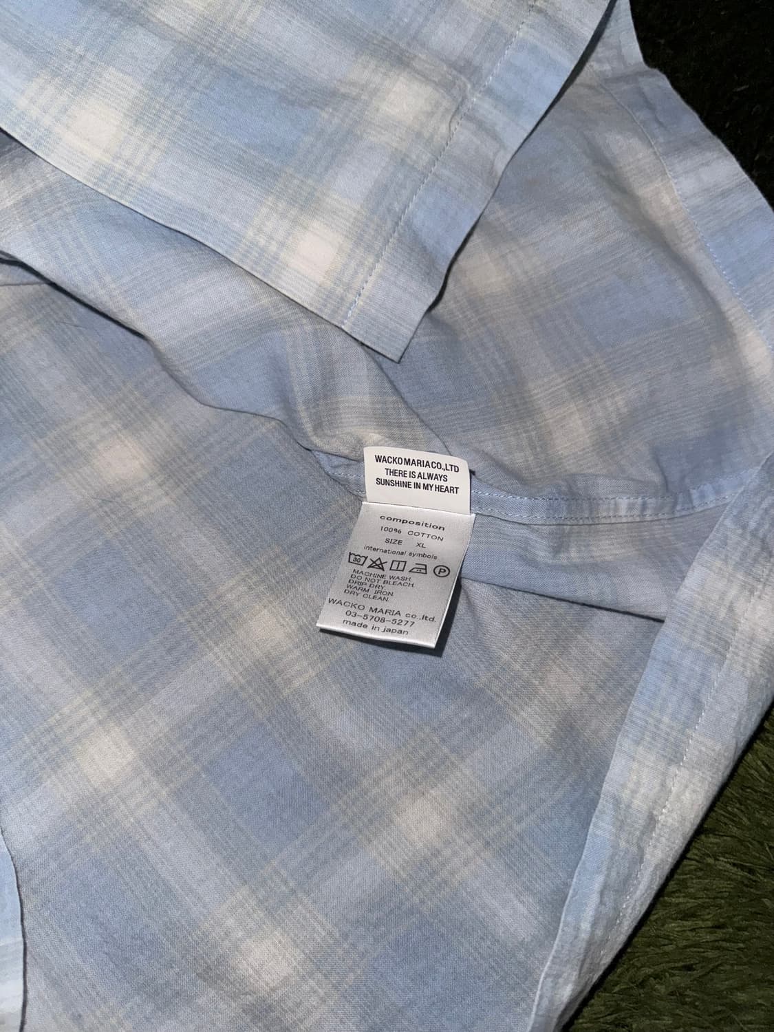 [XL] Wacko Maria 와코마리아 플레이드 체크 오픈카라 셔츠 상품이미지5