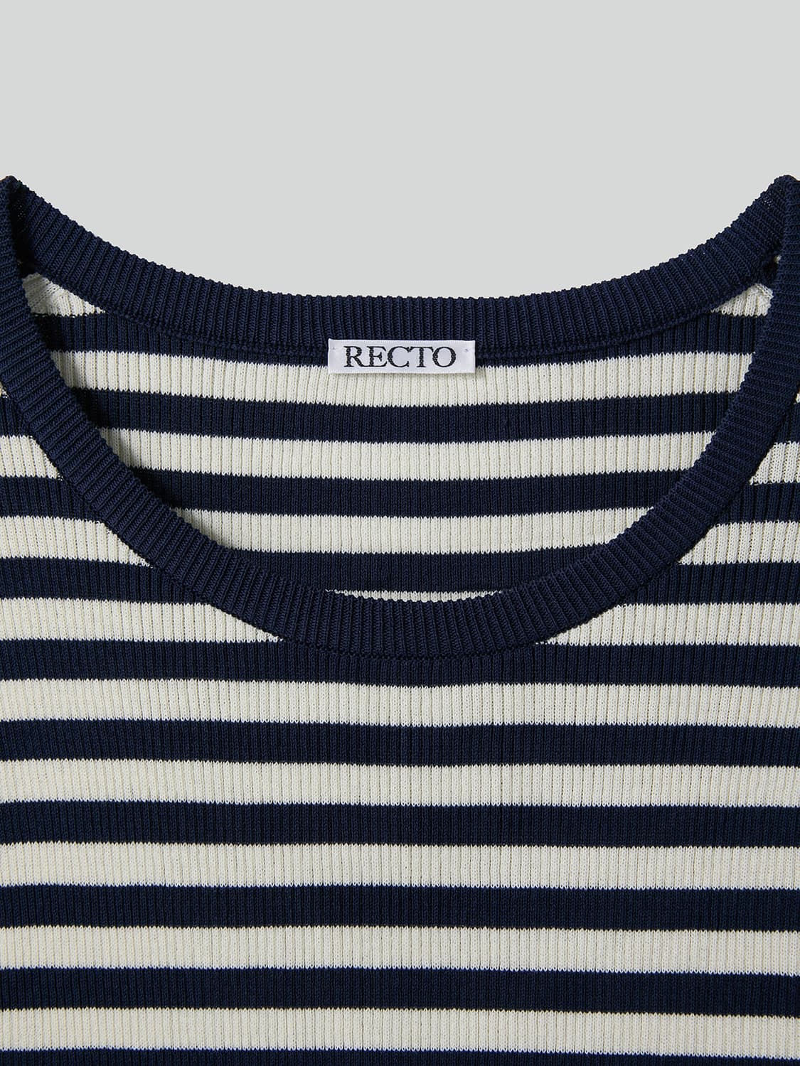 렉토 26SS 마리나 썸머 반팔 니트 탑 카라 니트 네이비 상품이미지6