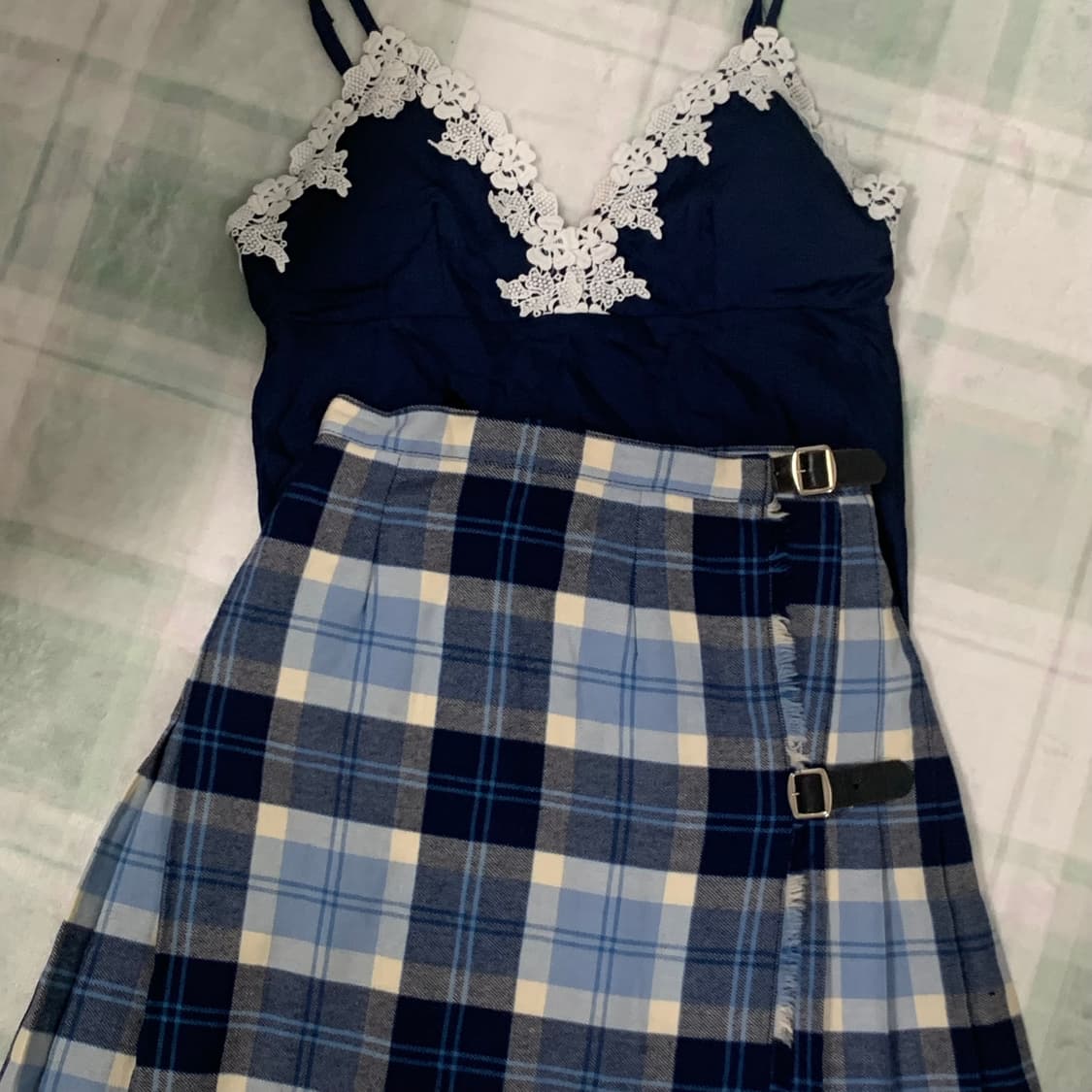 빈티지 블루 니혼진/프레피 코디세트 상품이미지7