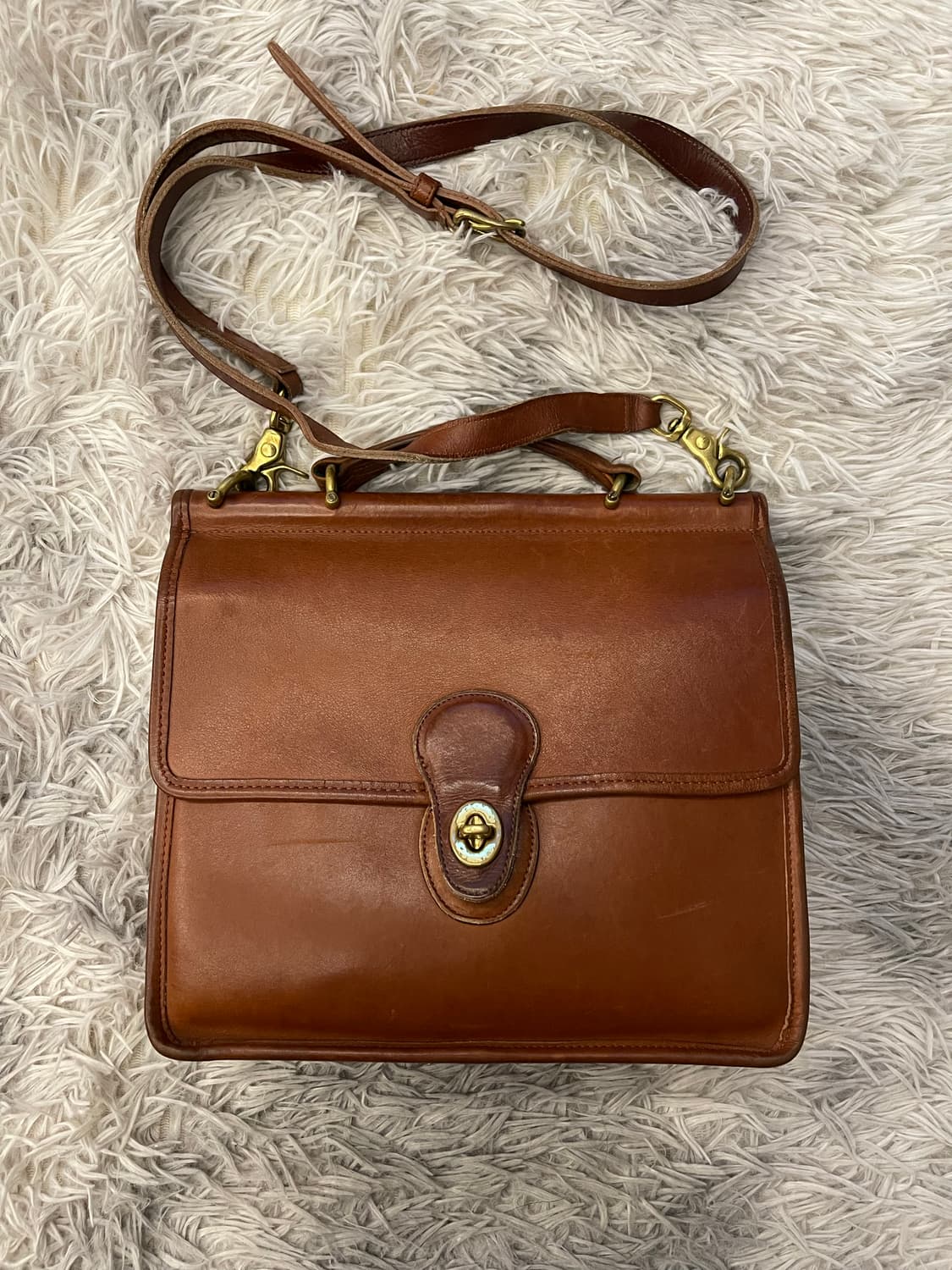 코치 빈티지 올드코치 브라운 가죽 willis 숄더백 상품이미지1