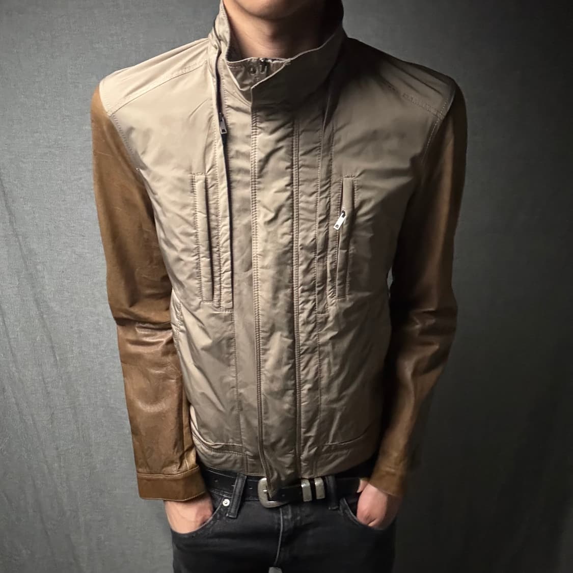 solid homme brown lamb skin jacket 상품이미지1