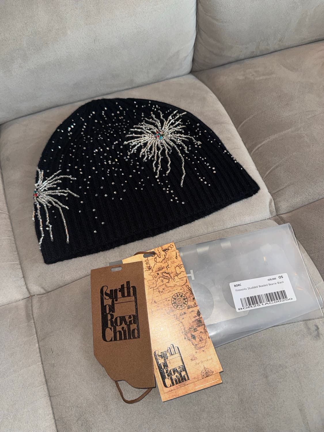 FIREWORKS STUDDED BEADED BEANIE BLACK 상품이미지4